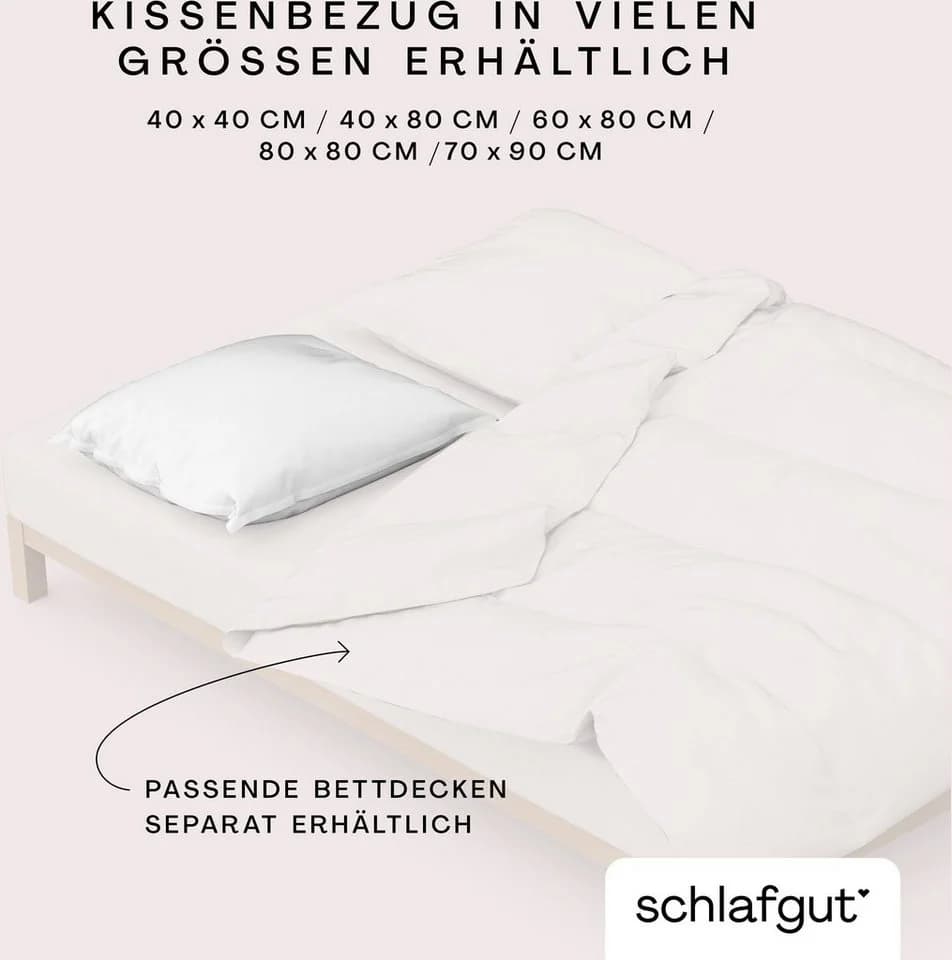 Schlafgut Kissenbezug Premium Woven Satin 300tc Uni Weiß - Bild 5