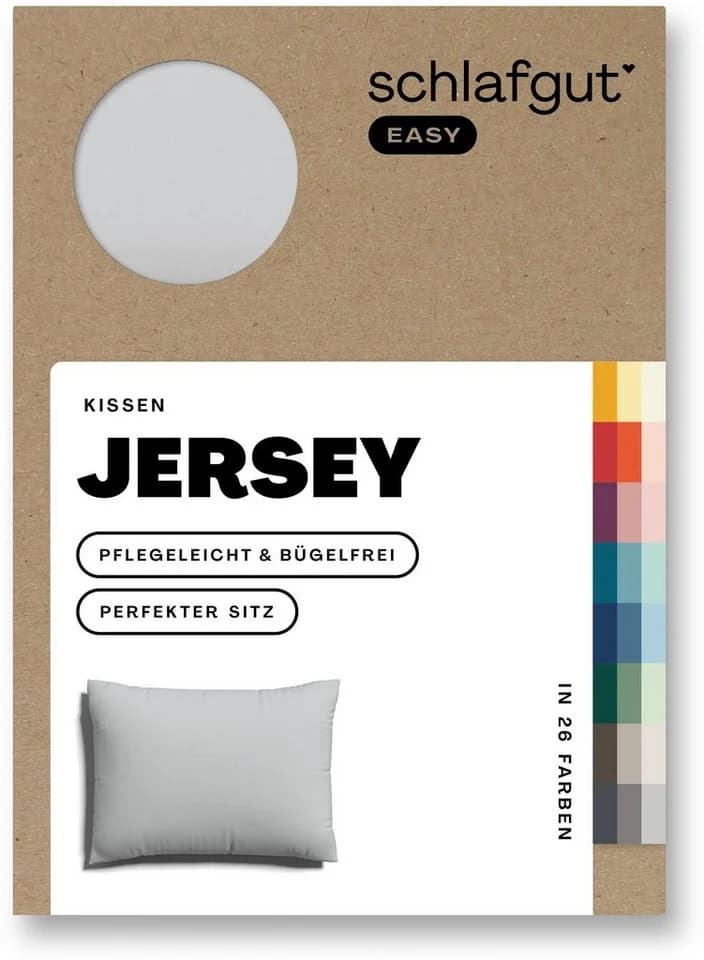 Schlafgut Kissenbezug EASY JERSEY Grau 100% Baumwolle 60x80cm - Bild 3