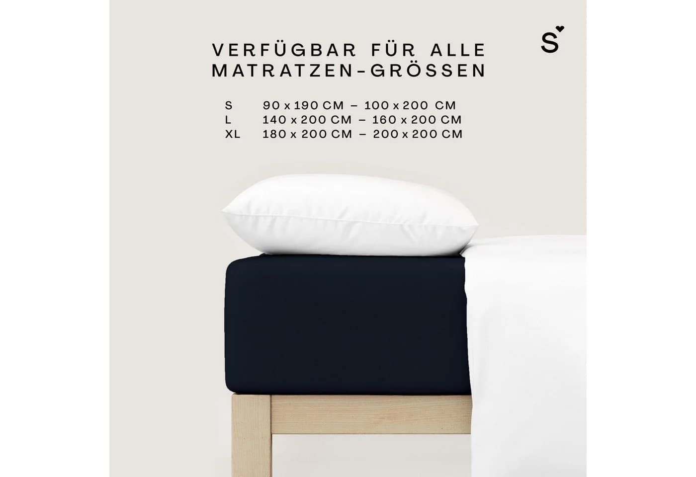 Schlafgut Basic Cotton Spannbettlaken Jersey Gummizug Rundum Schwarz - Bild 4