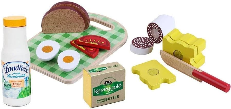 Tanner Spiellebensmittel Brotzeit Set 9-tlg. Holz Bunt