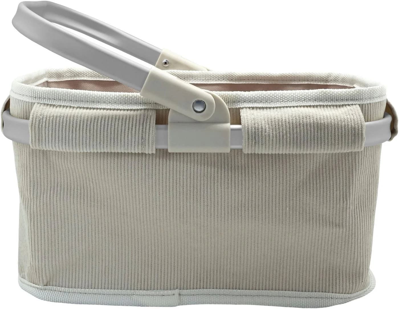 Tanner Tragekorb Pure Sand Beige Cord-Stoff Metall