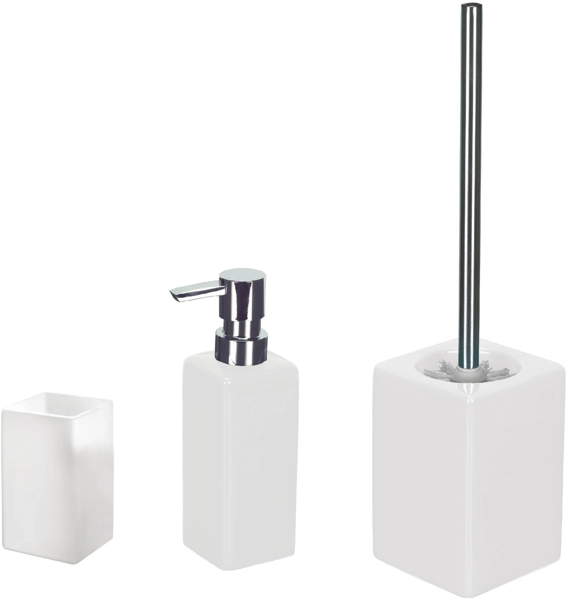 Badaccessoire-Set KLEINE WOLKE "Flash" Weiß Stein