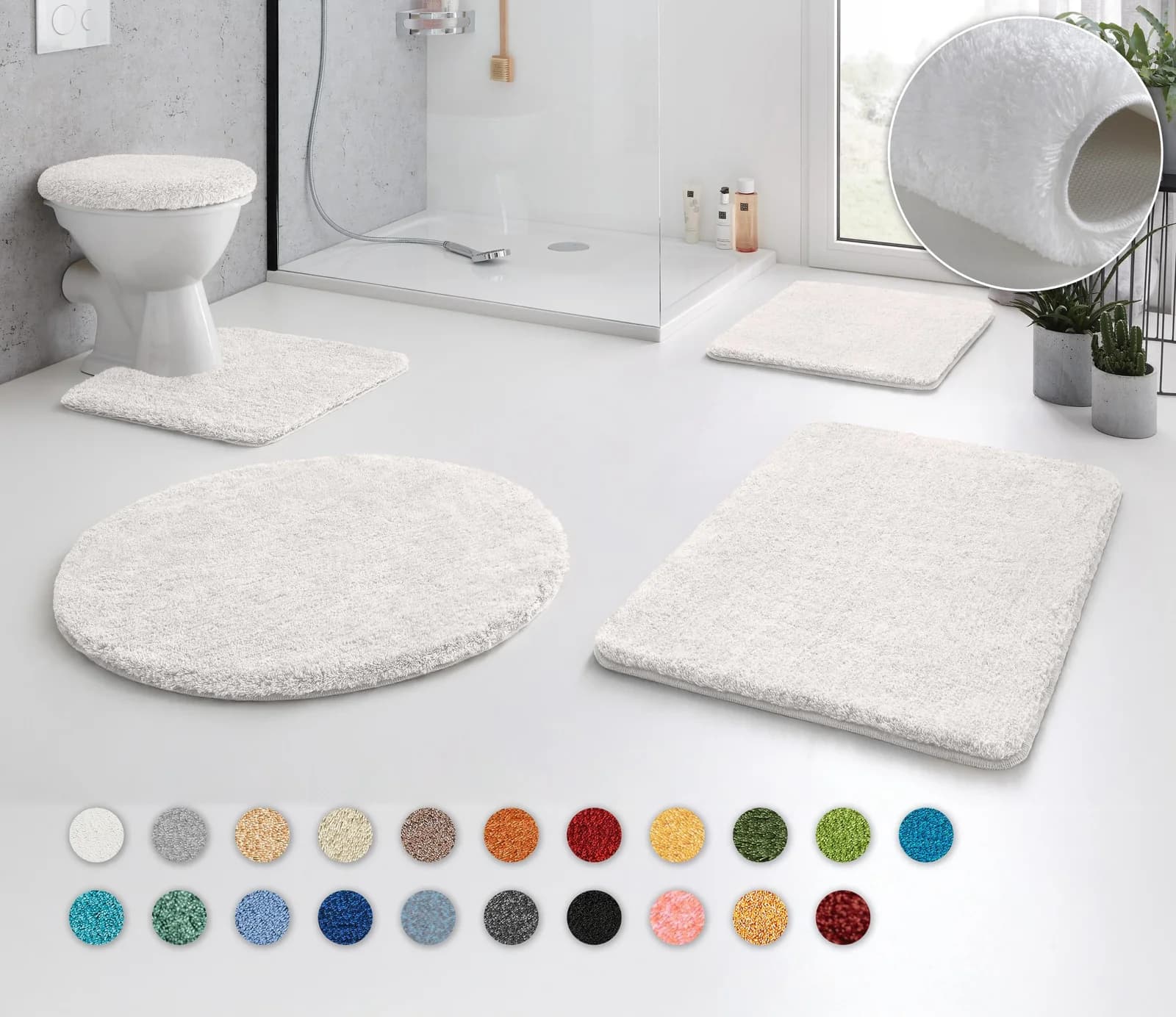Kleine Wolke Badematte RELAX Weiß Polyacryl 2er-Set
