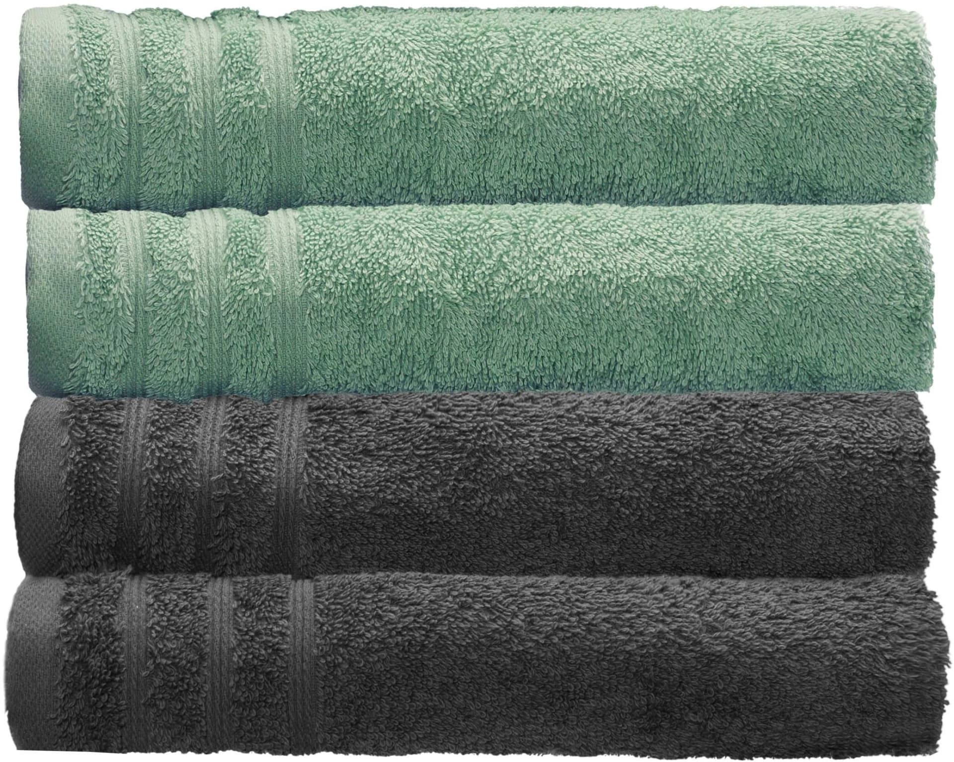 Kleine Wolke Handtuch-Set Royal 4-tlg. Frottier Baumwolle Grau/Grün