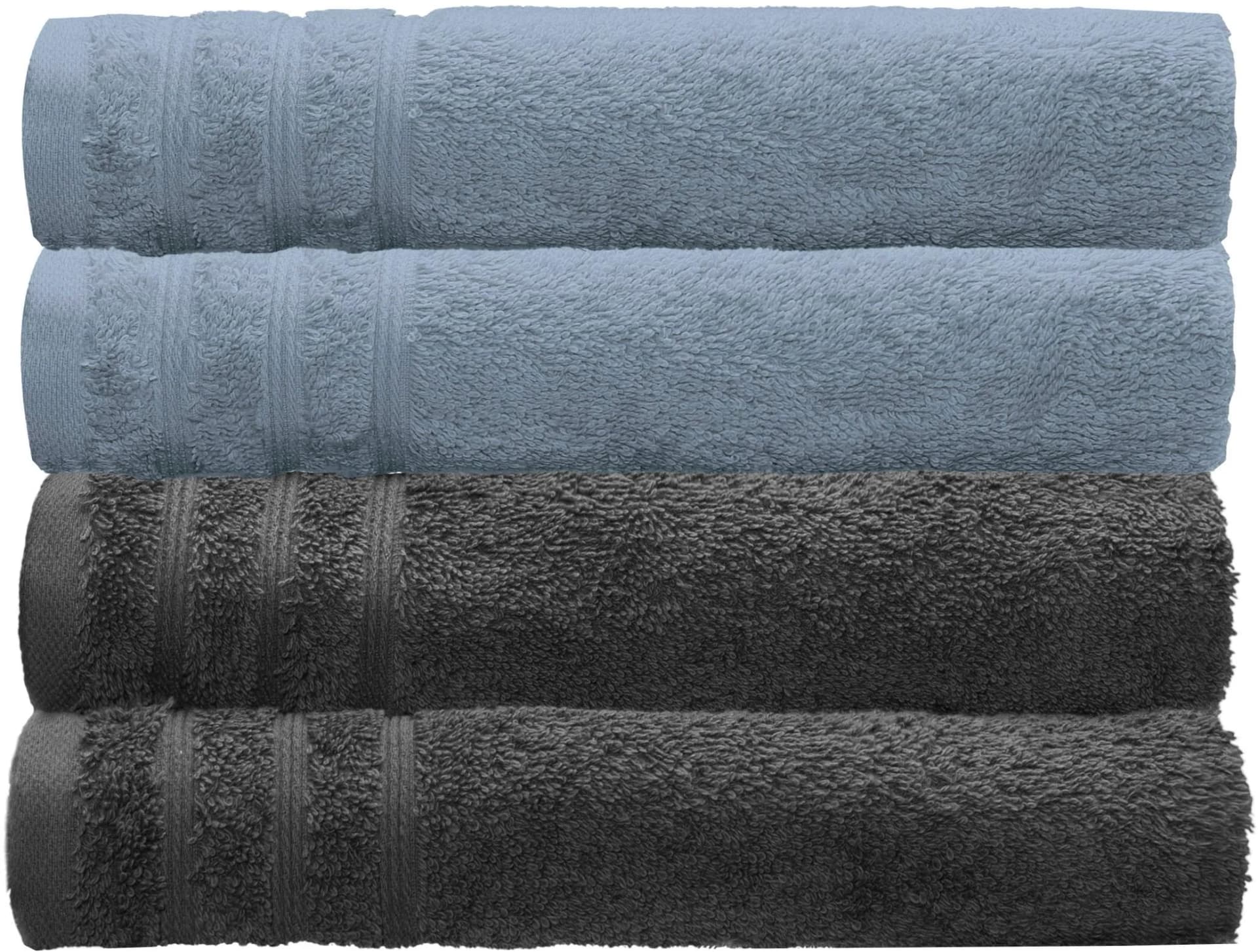 Kleine Wolke Handtuch-Set Royal 4-tlg. Stahlblau/Dunkelgrau Frottier