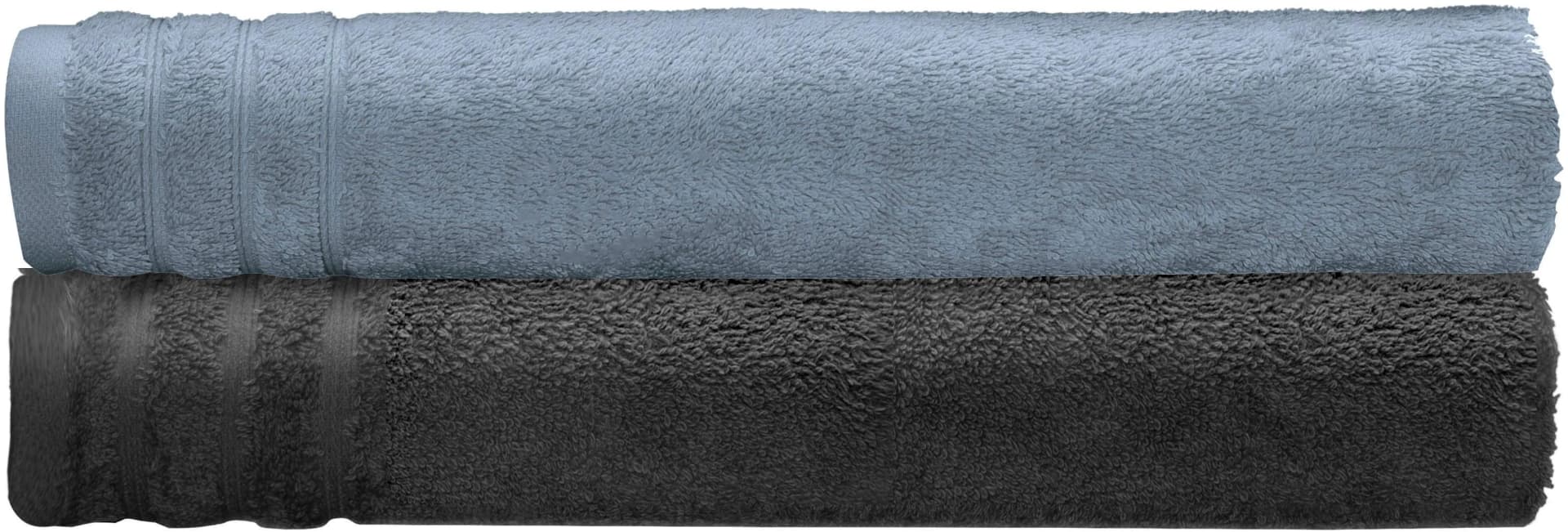 Kleine Wolke Duschtuch Royal 2-tlg. Stahlblau/Dunkelgrau Baumwolle