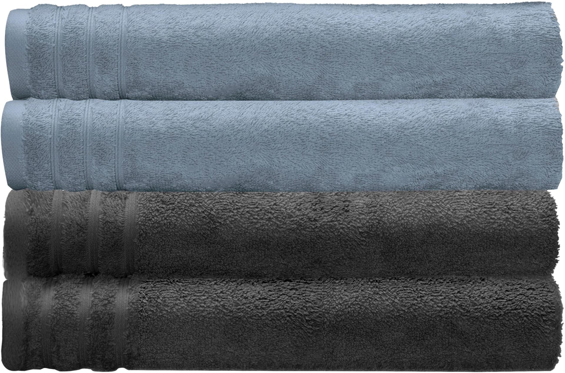 Kleine Wolke Duschtücher Set 4-tlg. Frottier Baumwolle Blau Grau