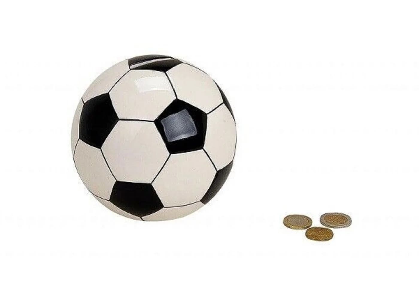 Wurm Spardose Fußball Keramik schwarz/weiß
