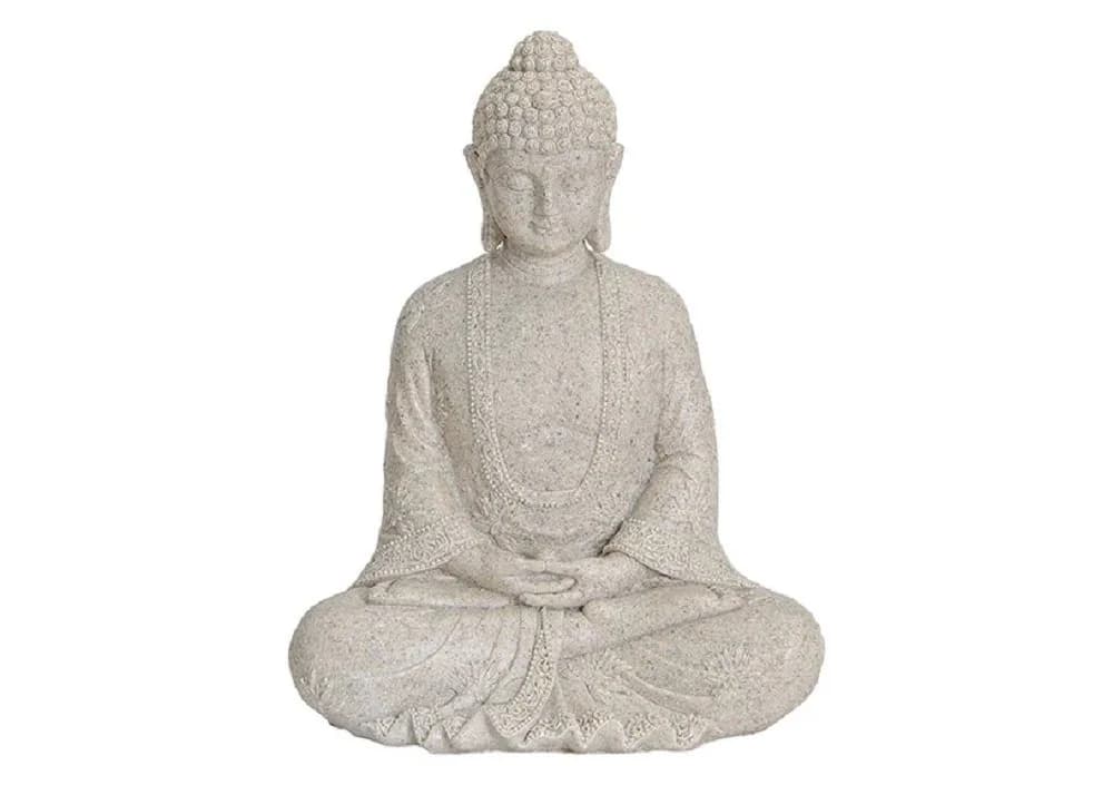 Wurm Buddha Figur Beige Polyresin Deko