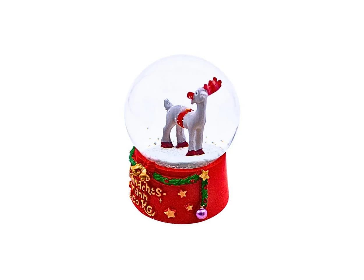 Wurm Schneekugel Rudolph Rentier Glaskugel mit Schnee - Bild 4
