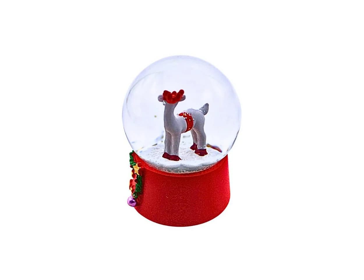 Wurm Schneekugel Rudolph Rentier Glaskugel mit Schnee - Bild 5