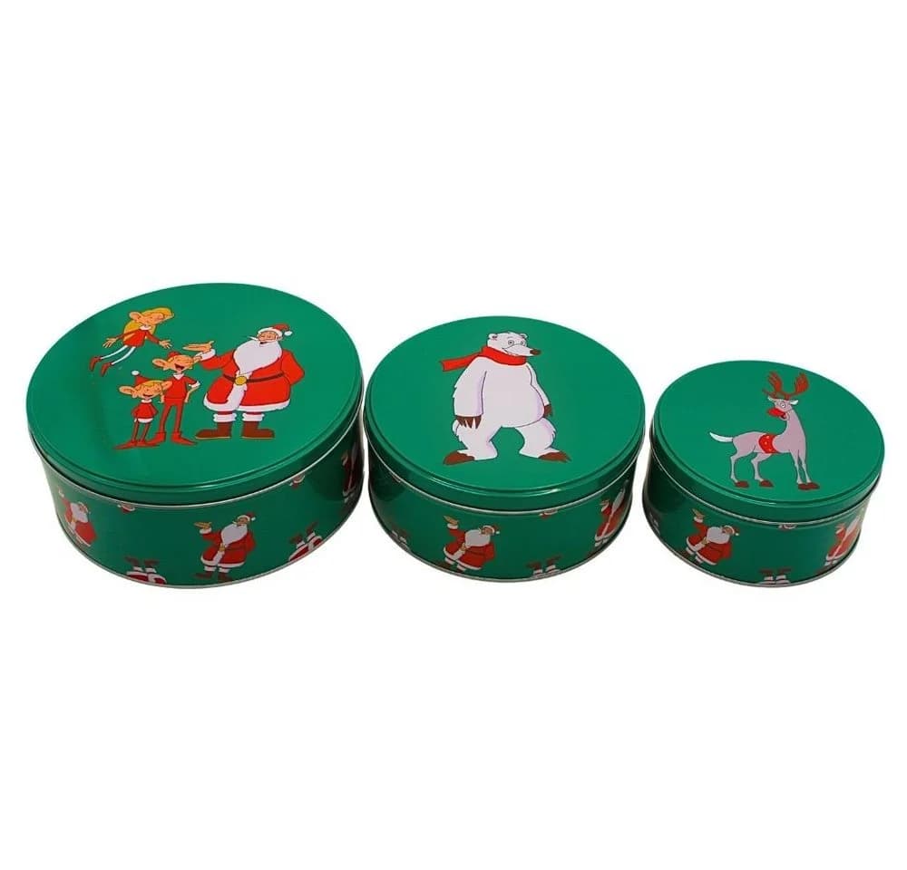 Wurm 3-teilige Keksdose Weihnachtsmann & Co. KG Metall Grün - Bild 2