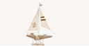 Wurm Dekofigur Segelboot Holzdeko Maritim Weiss 40cm Bild 2
