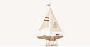 Wurm Dekofigur Segelboot Holzdeko Maritim Weiss 40cm Bild 3
