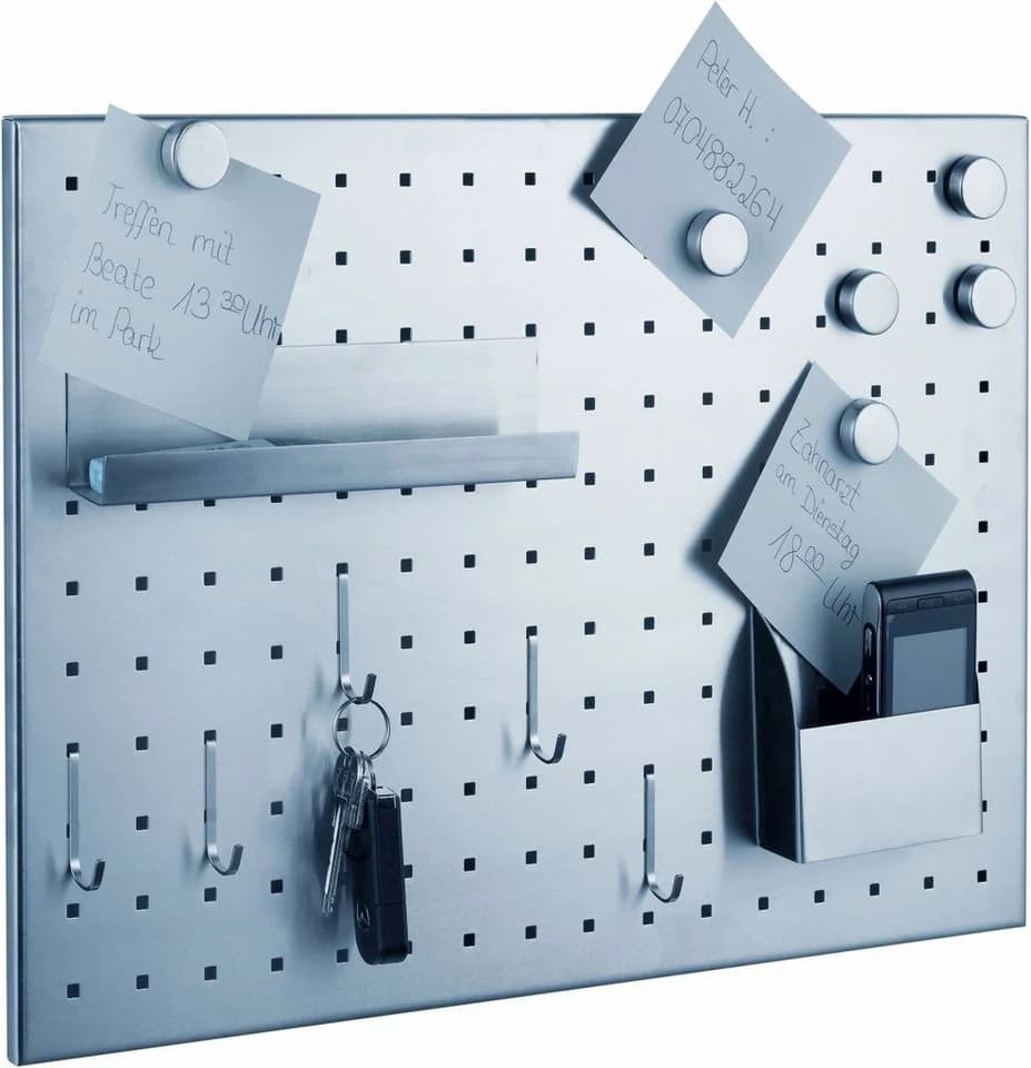 ALCO Wandtafel Magnettafel Edelstahl gelocht gebürstet silber - Bild 2