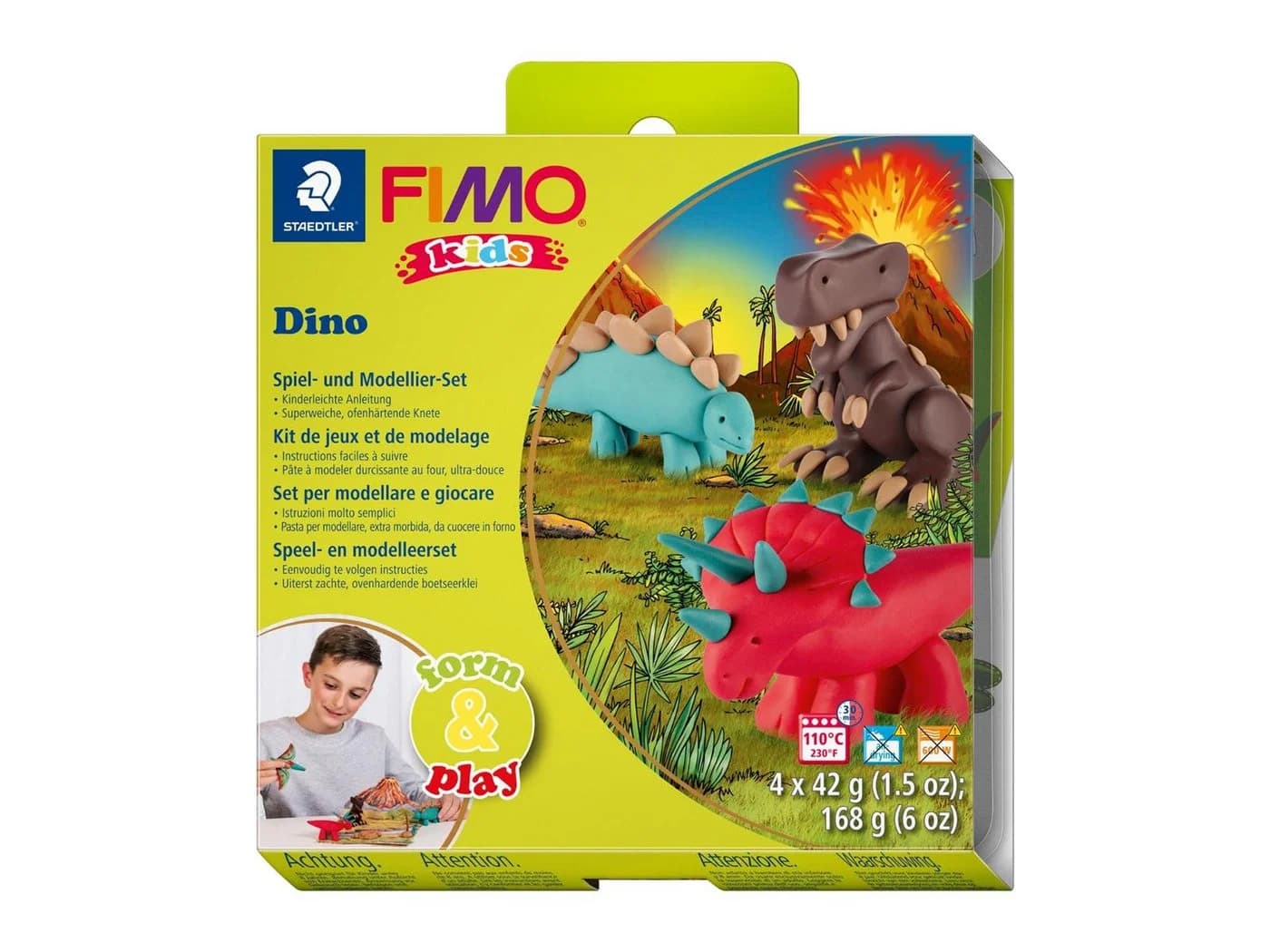 STAEDTLER FIMO® kids 8034 Modelliermasse-Set Dino 4 Blöcke 42 g