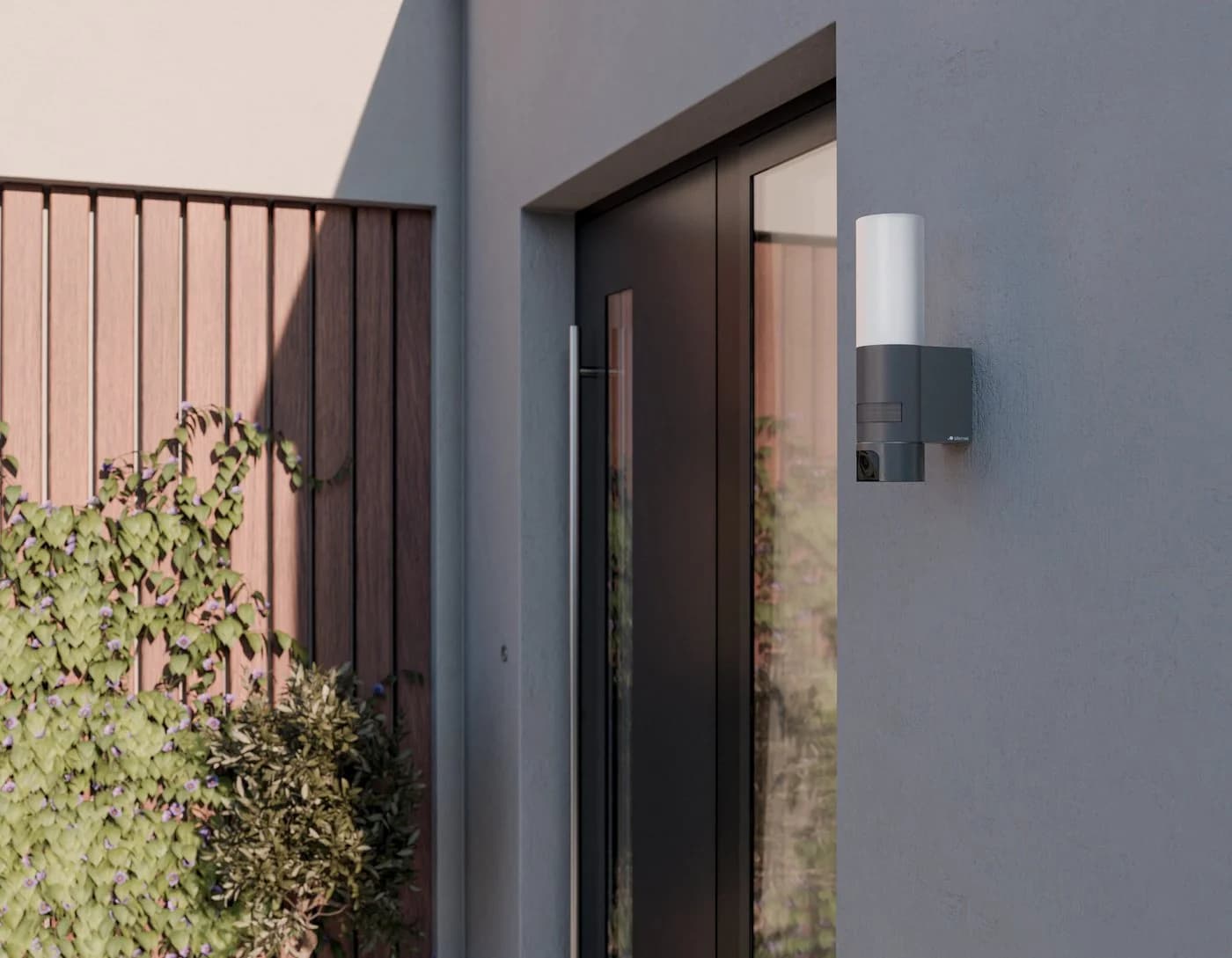 Steinel Außen-Wandleuchte L 625 CAM SC LED Warmweiß Grau
