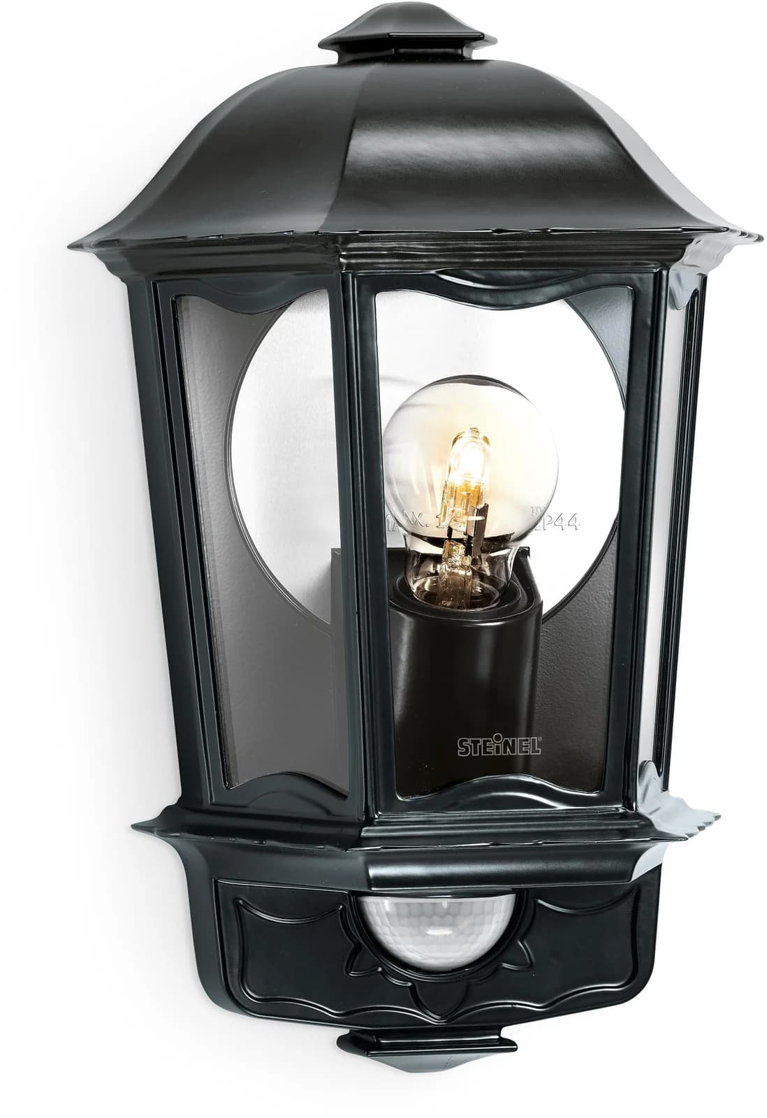 STEINEL L 190 S Sensor-Außenwandlampe Schwarz Edelstahl
