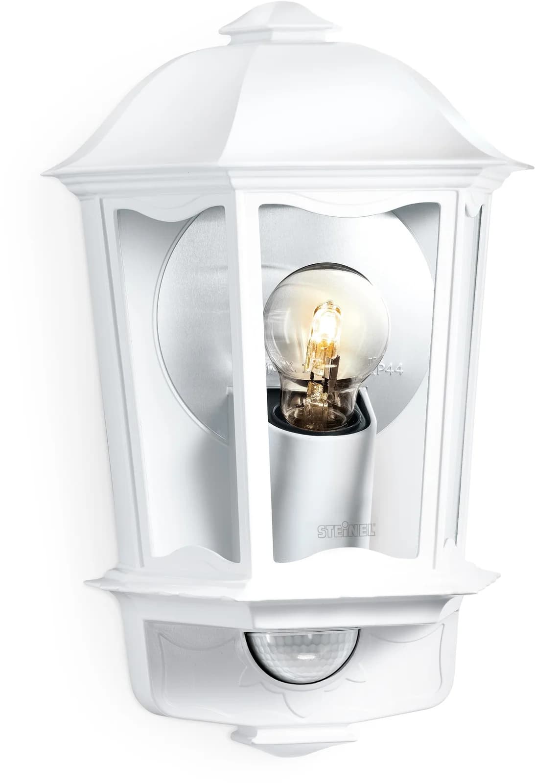 STEINEL L 190 S Sensor-Außenwandlampe weiß Edelstahl