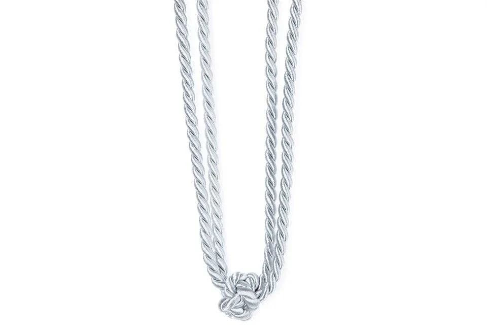 Raffhalter GERSTER "Amber" Silber/Grau Viskosemischung mit Zierknoten