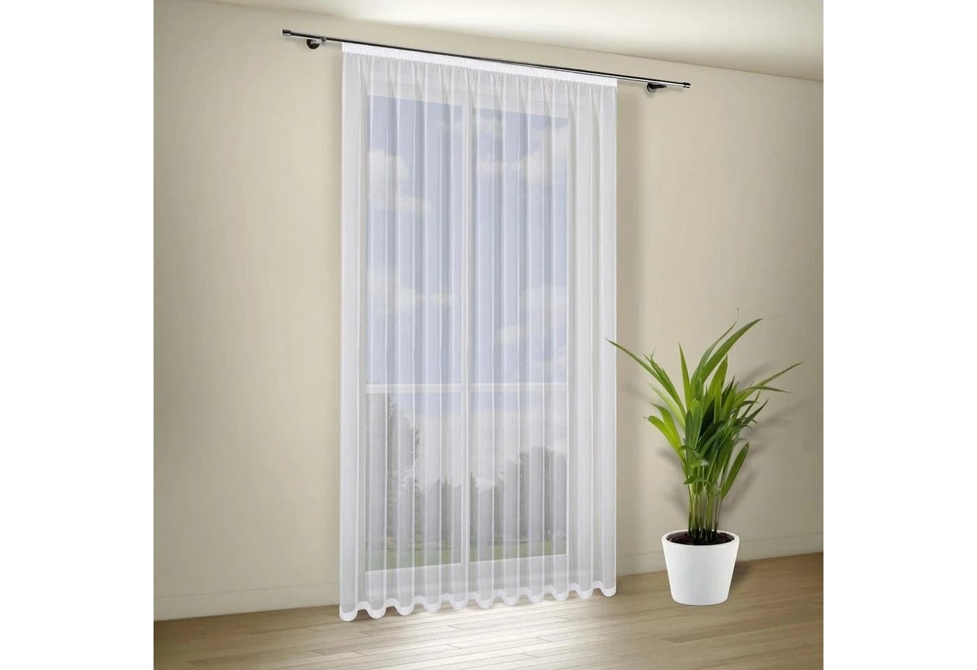 Gardine GERSTER Jody Weiß Voile Polyester Fertigstore