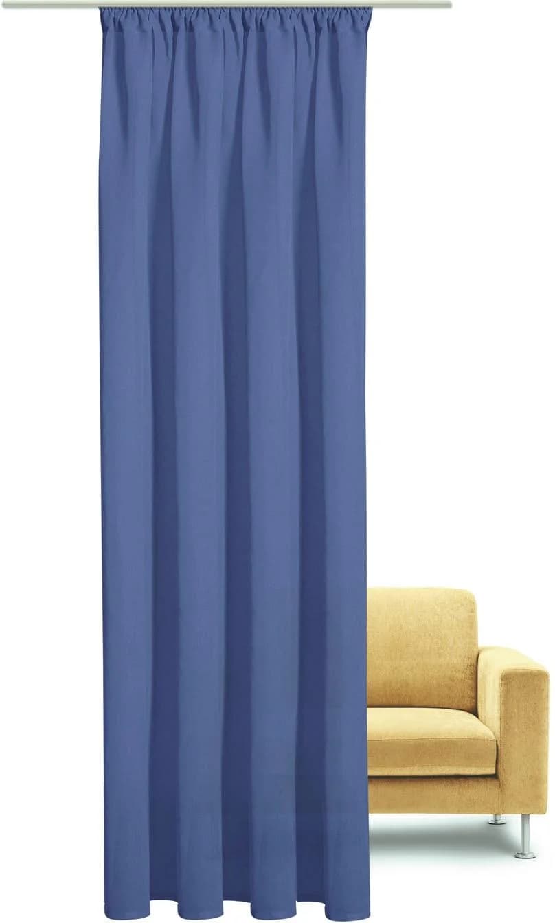 GERSTER Gardine Tessa 140x245cm Blau Polyester Uni Transparent