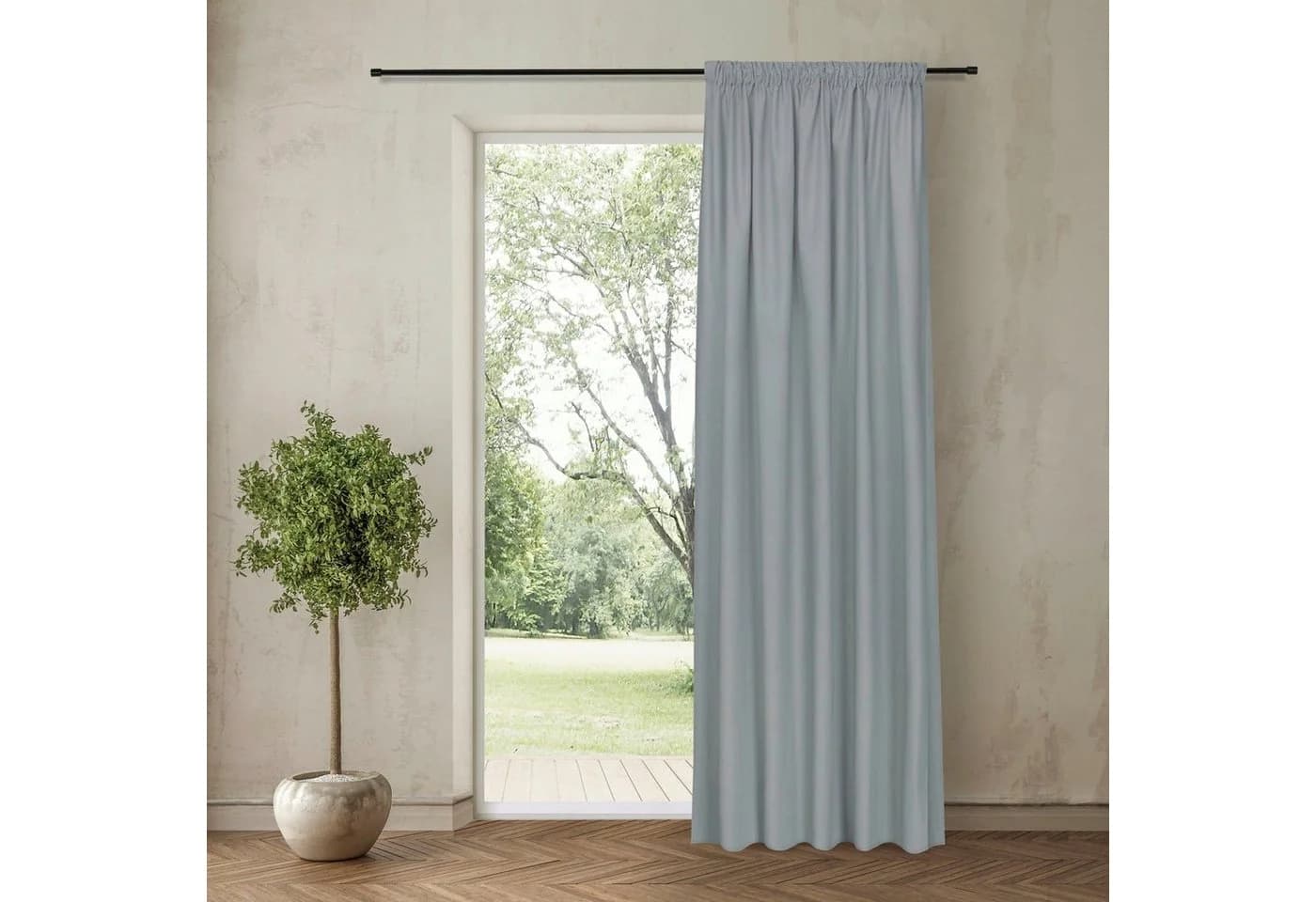 Gardine FEEL OF NATURE Torben Dunkelgrau 100% Baumwolle Blickdicht