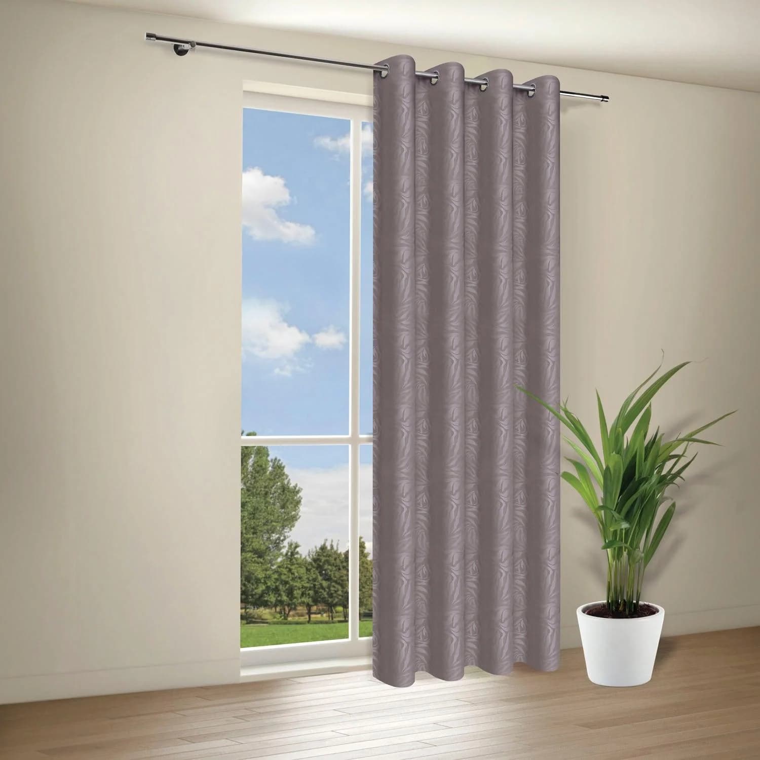 GERSTER Gardine Lauren Grau 140x245 cm Ösenschal Polyester