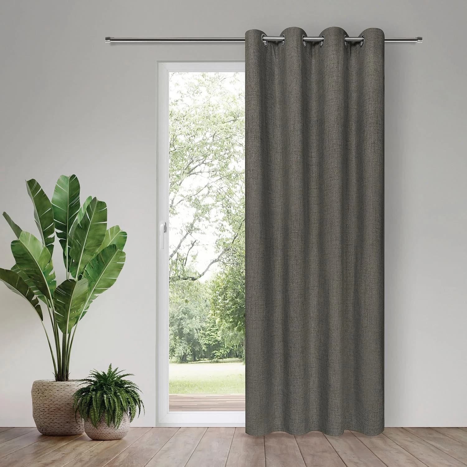 GERSTER Vorhang Ranka Verdunkelnd Grau Polyester 140x245cm
