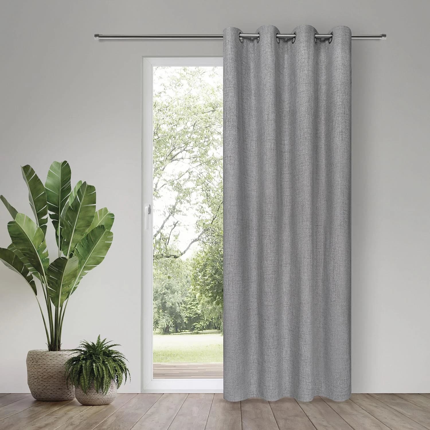 GERSTER Vorhang Ranka Grau 140x245cm Polyester Verdunkelnd