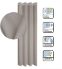 GERSTER Vorhang Ilia Taupe 140x235cm Ösenschal Polyester Bild 4