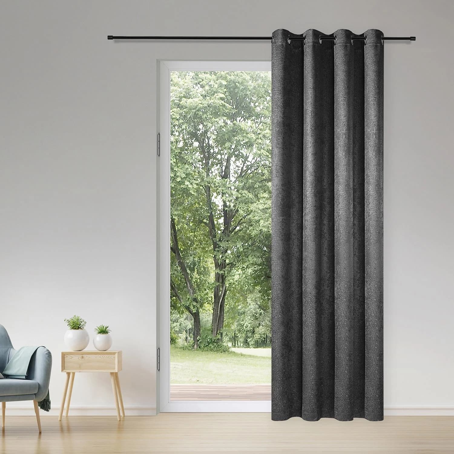 GERSTER Vorhang Lavina Grau Blickdicht Ösenschal Polyester
