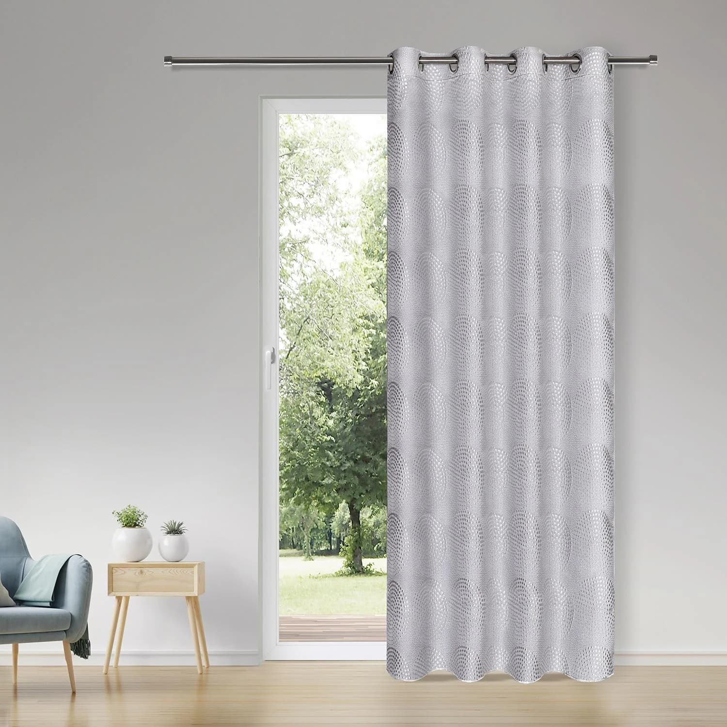 GERSTER Vorhang Zelia Silber Ösenschal Blickdicht Polyester