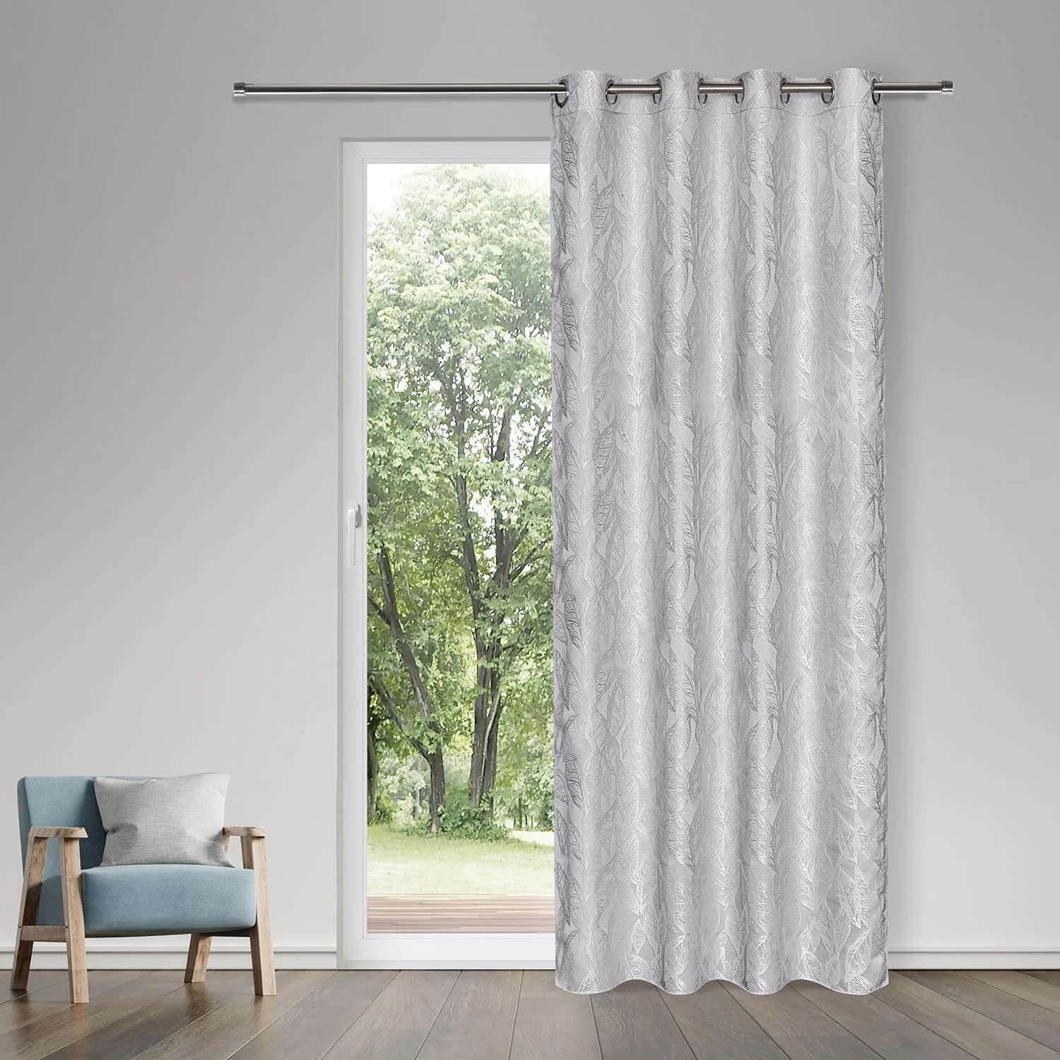 GERSTER Vorhang Adrian Silber Polyester 140x245cm