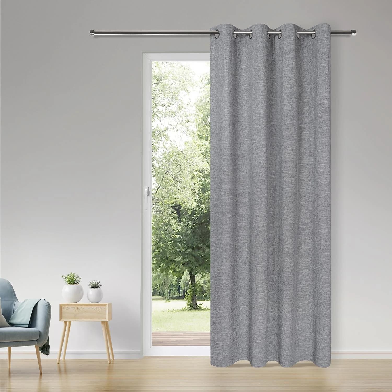 GERSTER Vorhang Garrit Grau 140x245 cm Polyester Ösenschal blickdicht