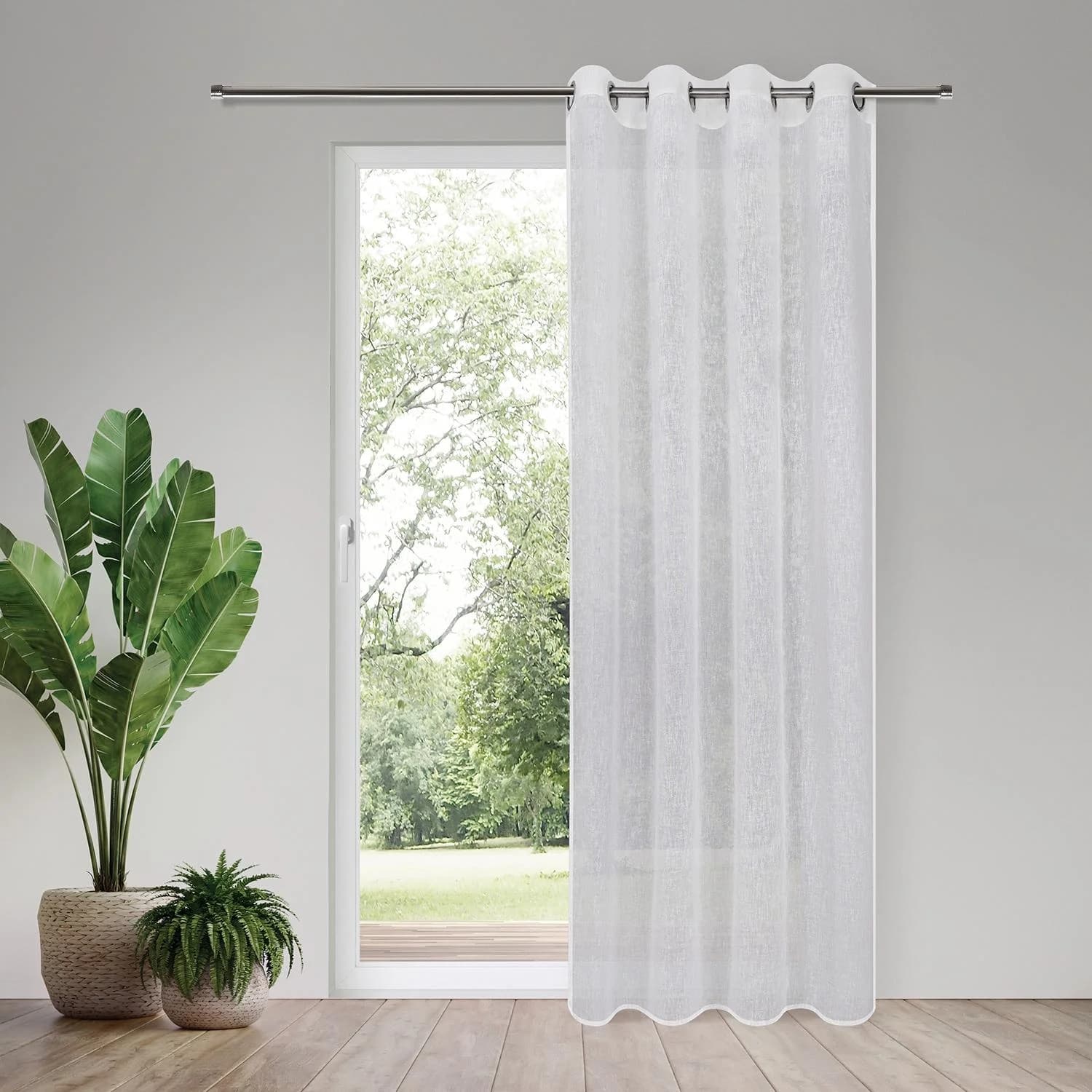 HOME LIVING BY GERSTER Gardine Eleonora Sanftes Weiß Polyester