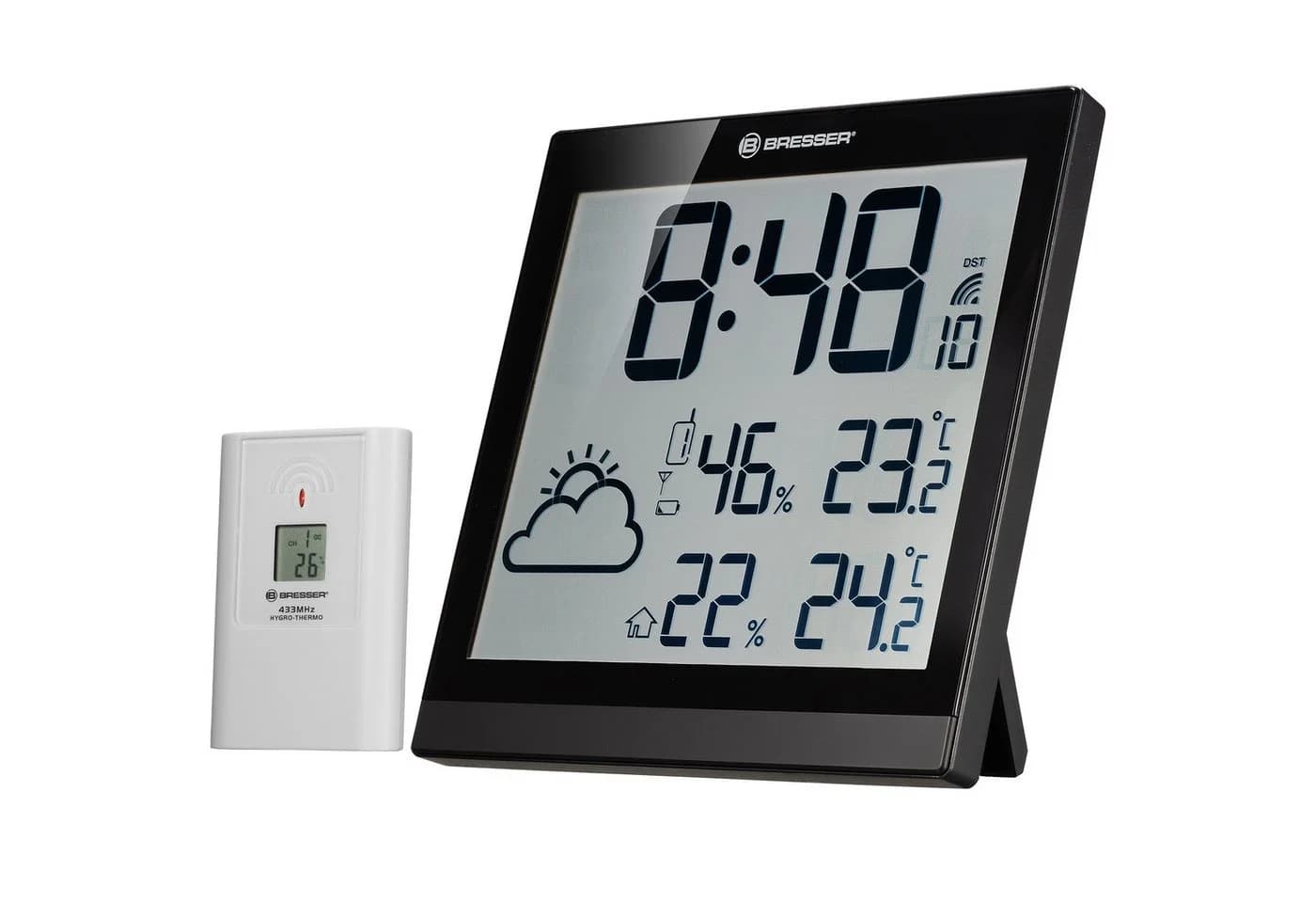 BRESSER Wanduhr Funk LCD Wetter-ClimaTemp JC Schwarz - Bild 2