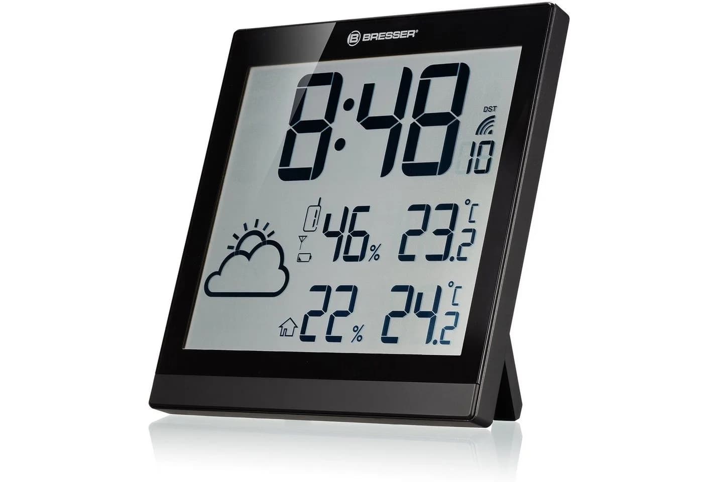 BRESSER Wanduhr Funk LCD Wetter-ClimaTemp JC Schwarz - Bild 3