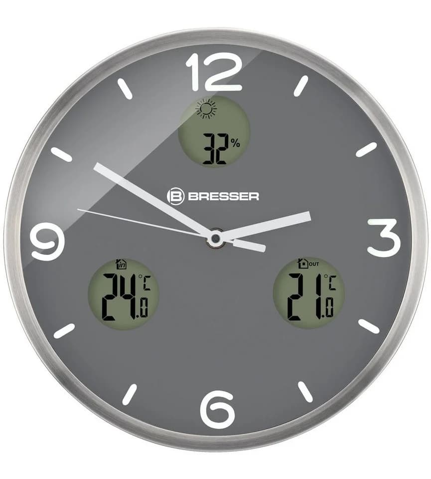 BRESSER MyTime io NX Wanduhr 30cm Silber Funkuhr - Bild 3