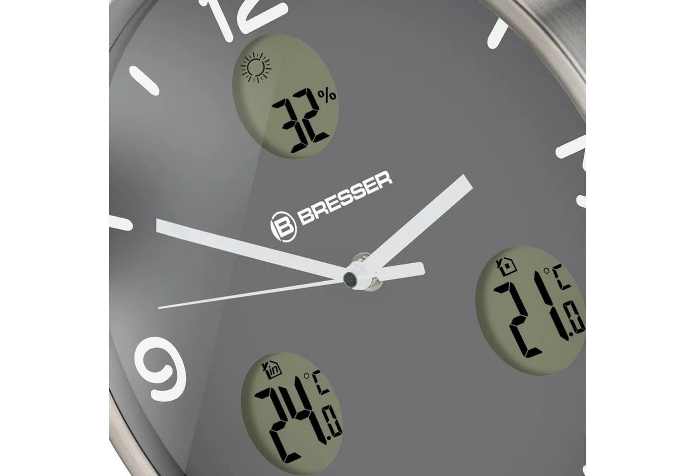 BRESSER MyTime io NX Wanduhr 30cm Silber Funkuhr - Bild 5
