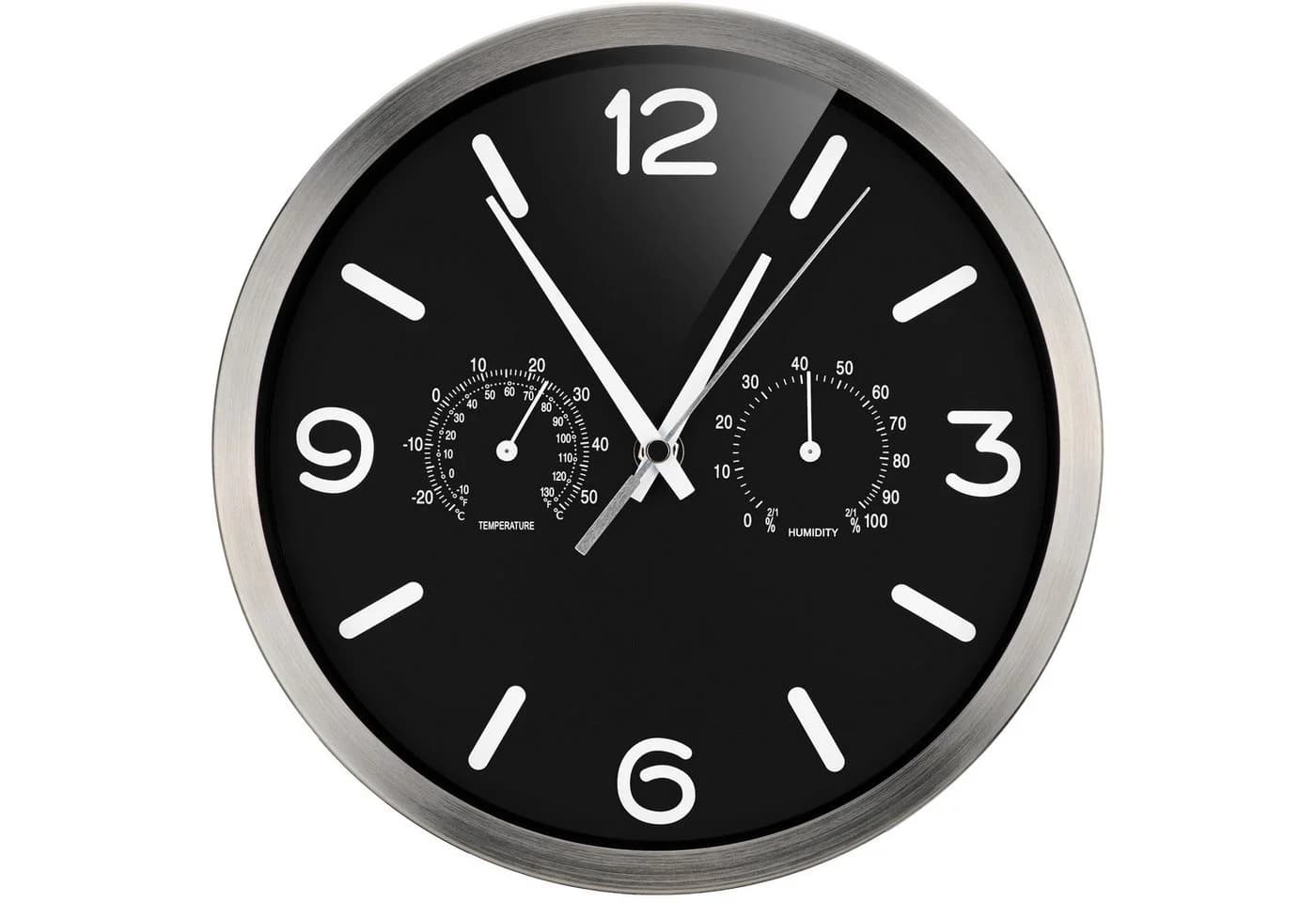 OPTUS Wanduhr MyTime DCF Thermo-/Hygro 25 cm Schwarz - Bild 2