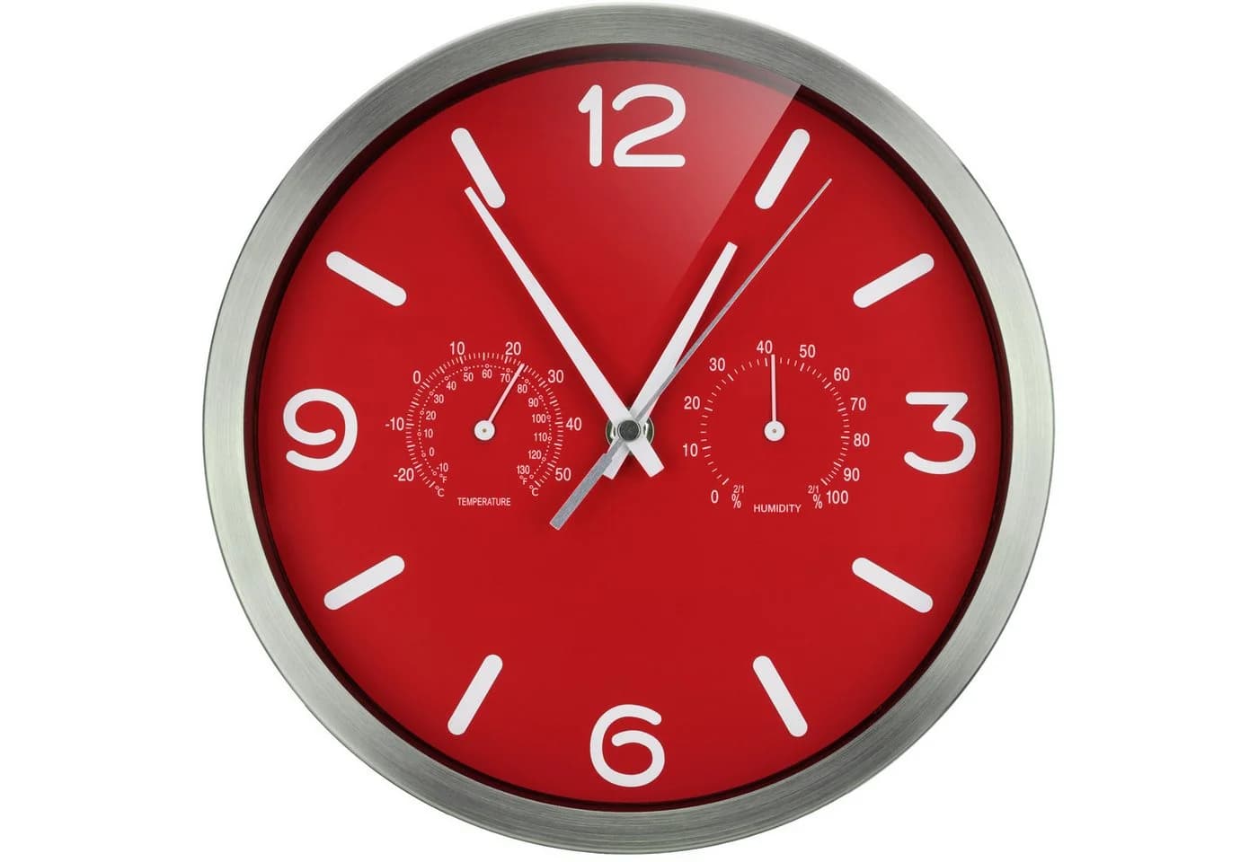 OPTUS MyTime ND DCF Thermo-/Hygro-Wanduhr 25cm Rot - Bild 2
