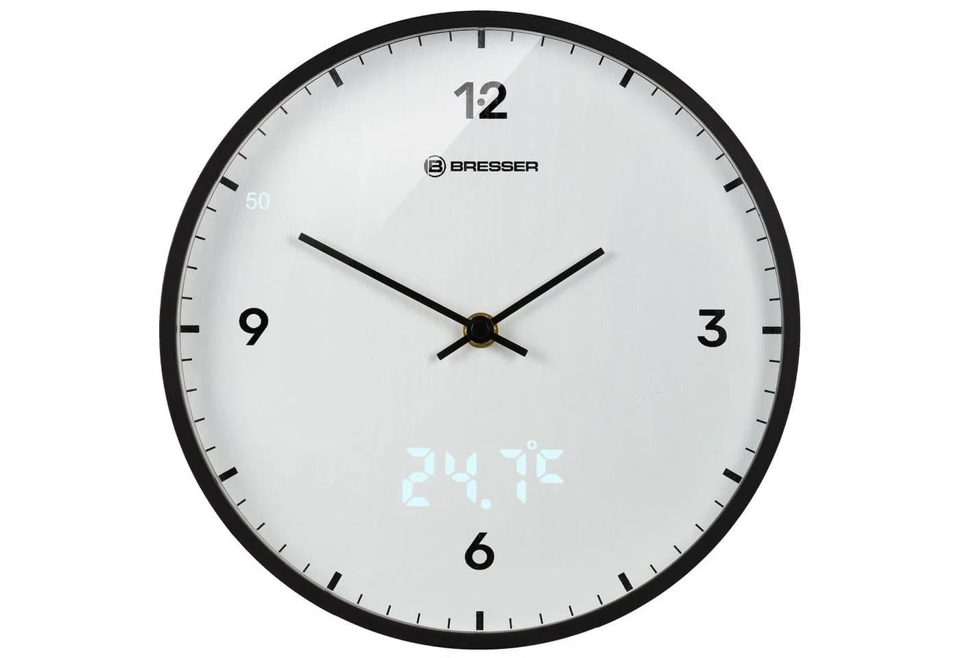 BRESSER Wanduhr MyTime LEDsec 24 cm - weiß