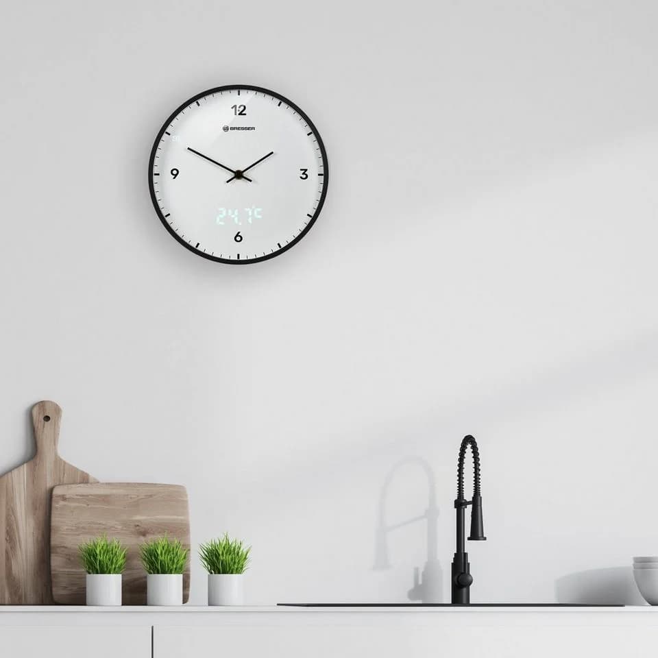 BRESSER Wanduhr MyTime LEDsec 24 cm - weiß - Bild 4