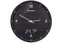BRESSER MyTime LEDsec Wanduhr 24 cm Schwarz Funkuhr mit Temperaturanzeige Bild 1