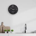 BRESSER MyTime LEDsec Wanduhr 24 cm Schwarz Funkuhr mit Temperaturanzeige Bild 4