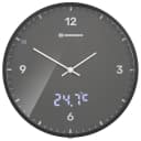 BRESSER MyTime LEDsec Wanduhr 24 cm Anthrazit Funkuhr mit Thermometer Bild 1