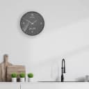 BRESSER MyTime LEDsec Wanduhr 24 cm Anthrazit Funkuhr mit Thermometer Bild 4
