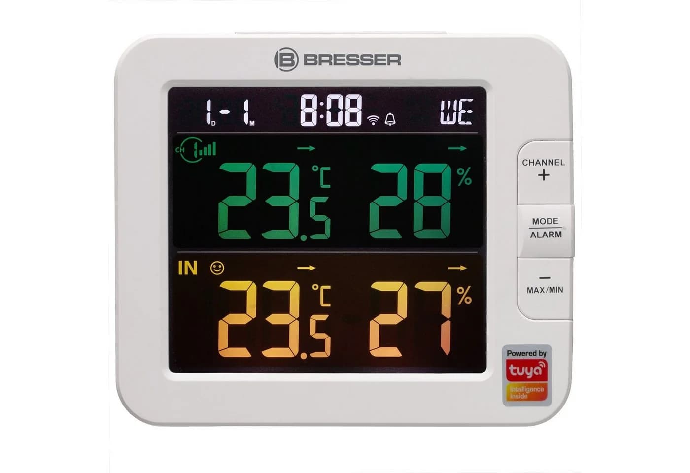 BRESSER Smart Home 7-Kanal Tuya Thermo-Hygrometer Wetterstation Weiß - Bild 3