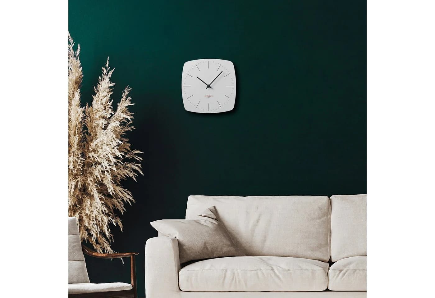Kienzle DCF Funkwanduhr Modern Weiß Rahmenlos